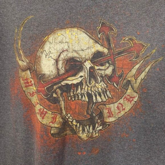 Vintage Miami Ink T Shirt Mens Size 2XL Gray Y2K Skull Skeleton Tattoo - Picture 2 of 6